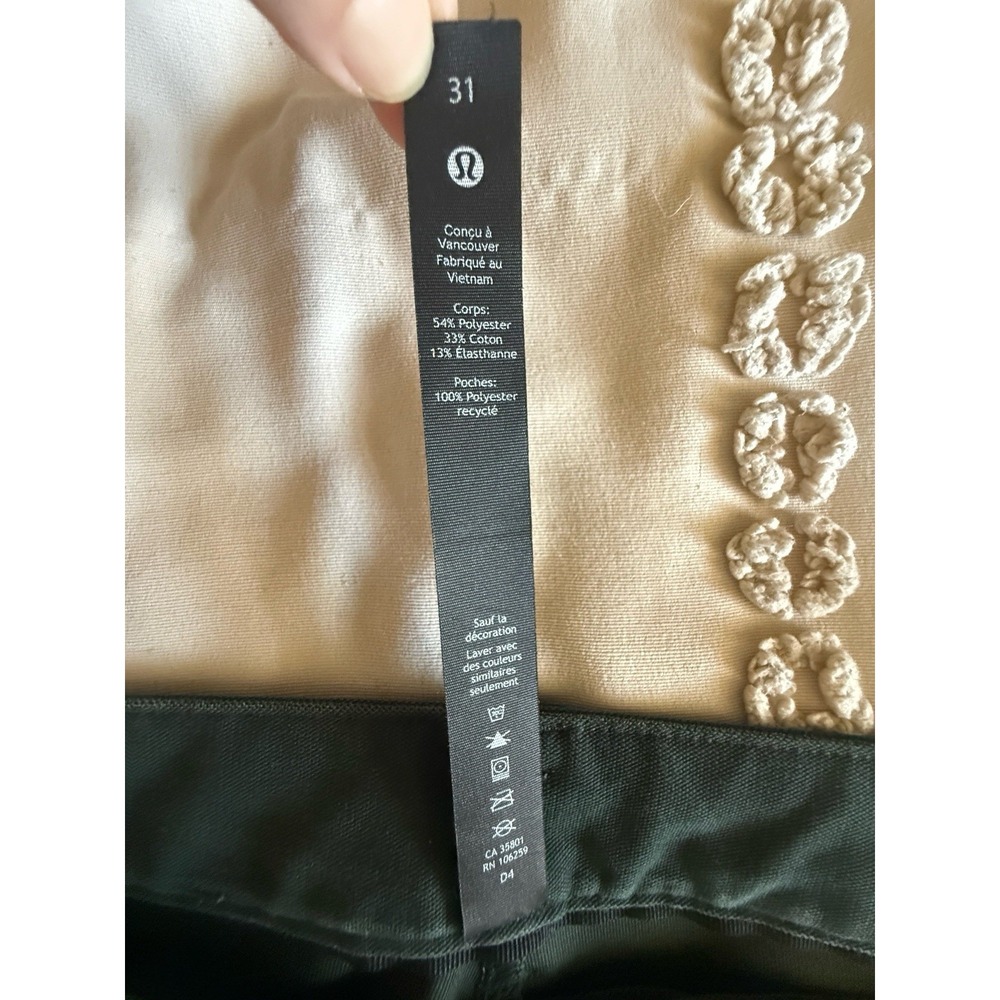 Lululemon ABC Slim Pants 32x30 Olive Warpstreme 5 Pocket Mens - Picture 10 of 10